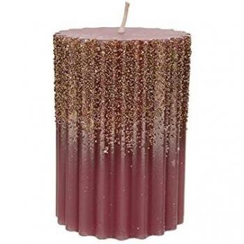 Candela Rosa Scuro Glitterata D7H10CM (Cod. WK209517)