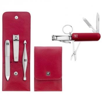 Strumento Unghie Zwilling in Custodia TWINOX Rossa – 3 Pezzi