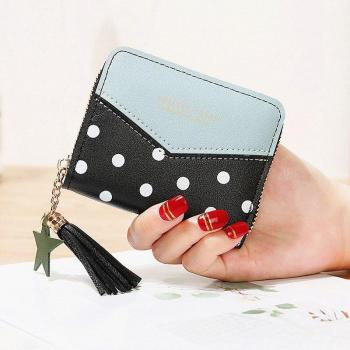 Short Zipper Wallet for Women - Decorative Pattern Leather Purse