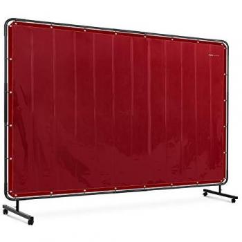 STAMOS GERMANY Vinyl Welding Screen Welding Curtain + Frame Wheels Flame Retardant 239x196cm