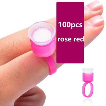 100 Pcs Black Tattoo Ink Cups with Sponge and Pigment Color Rings