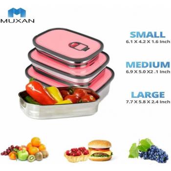 Lunch Box Portatile con 3 Pezzi