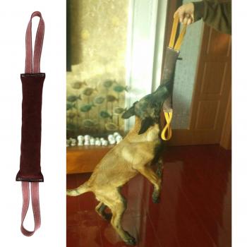 Durable Leather Bite Tug Toy with 2 Handles