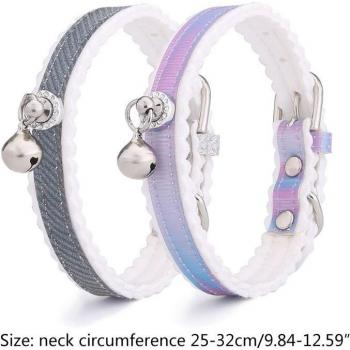 Gradient Diamond Bell Adjustable Dog and Cat Collar - Easy Wear for Pets