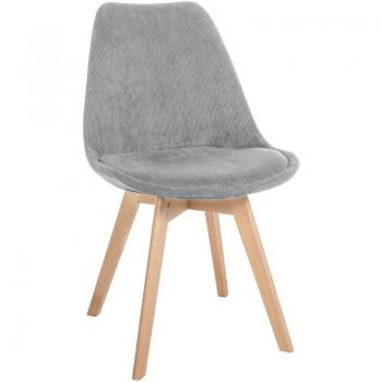 Silla de Comedor Moderna en Pana Gris