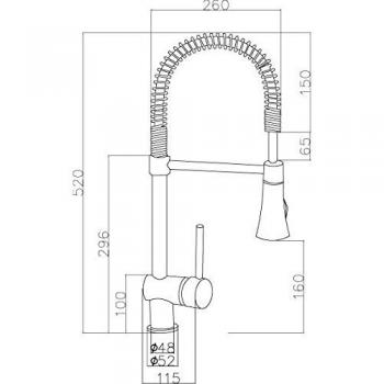 Nuie Monobloc Mixer Tap Chrome 26cm