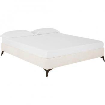 Base Berta tapizada en bouclé blanca 100x207cm - Decowood