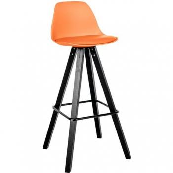 Barhocker Corbin Kunstleder Square orange schwarz