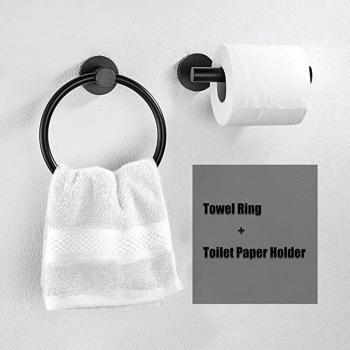 Anneau Noir pour Serviettes et Papier Toilette