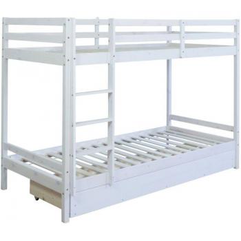 Letto Acastello in Legno con Rete e Cassetto 90x200