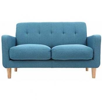 Skandinavisches Design-Sofa 2-Sitzer Blaugrün LUNA