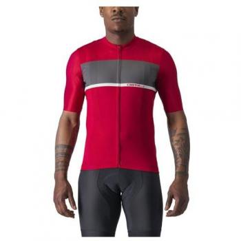 Maglia Castelli Tradizione manica corta rosso vivo grigio scuro - L