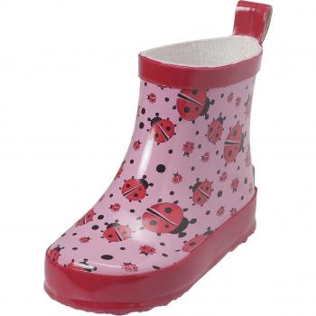 Playshoes Low Lady Bug Pink Rubber Rain Boots for Baby Girls