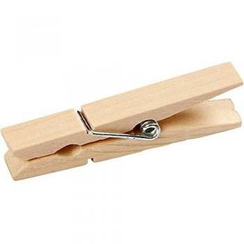 Pinces à linge en bouleau, 48 mm, 6 mm, 50 pièces