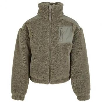 Giacca Sherpa Mix Urban Classics Verde Pallido 122-128 cm