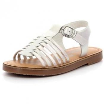 Sandales femme Kickers Premslim blanches irisées