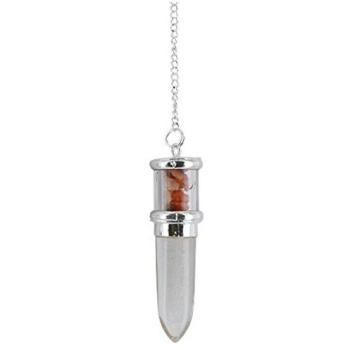 Pendentif de cristal de roche à la cornaline