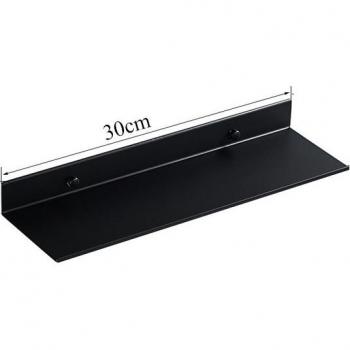 Estante de Baño de Aluminio Negro Mate, 30/40/50 cm, Montaje en Pared