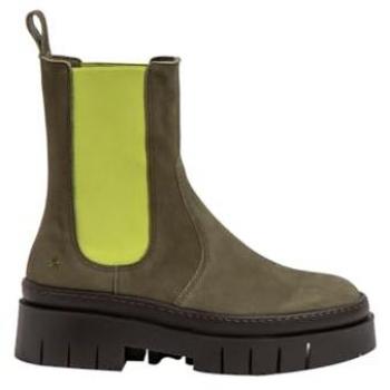 Botines de Piel Art 1954 Kaki-Pistacho para Mujer