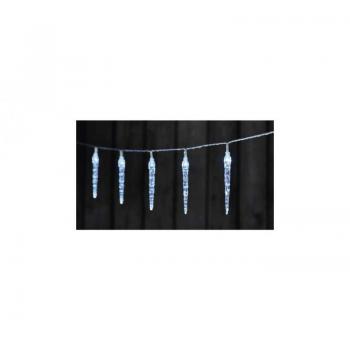 Catena Luminosa a LED Sople 10LED 1,35m con Timer e Batteria 2xAA, Luce Fredda IP20