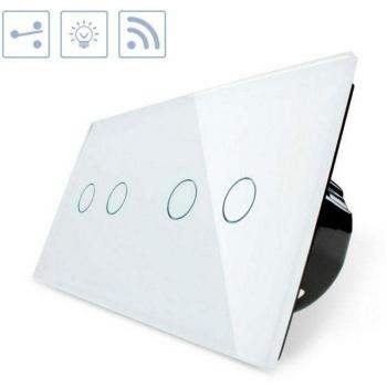 Conmutador táctil LEDBOX 4 botones blanco