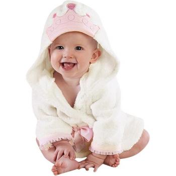 Bata de Baño Infantil con Estampado de Corona
