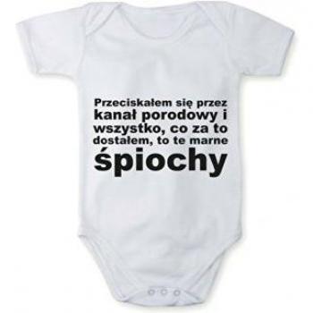 Body mameluco “Talla 12-18 meses” – Blanco con texto polaco