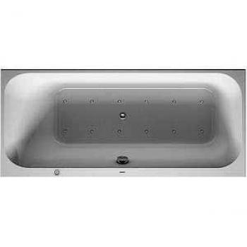 Duravit Happy D.2 Bañera de Hidromasaje Rectangular 150 L 170×70 cm, Respaldo a la Izquierda