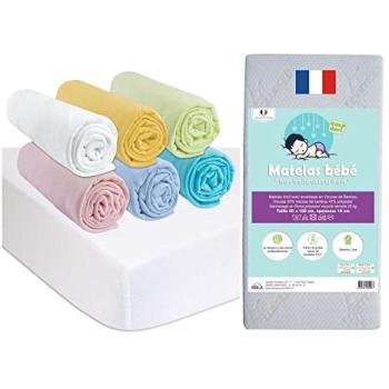 Kit Confort Bébé Matelas 50x100 + 6 Draps Housse + 2 Alèses Oeko-Tex
