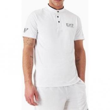 Polo Deportivo EA7 para Hombre, Ventus7, Manga Corta, Poliamida, Blanco, Talla XXS