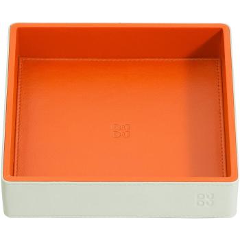 Dudu - Portaoggetti da ingresso in pelle rigida colorata 14x14cm con scatola regalo