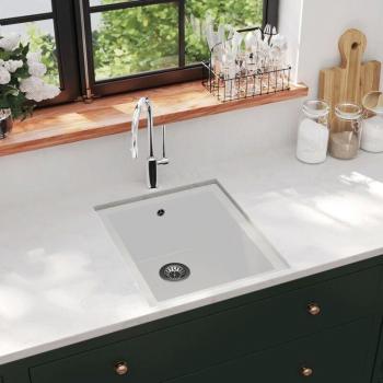 Lavello in acciaio inox Prolenta Premium con foro superpieno, colore bianco