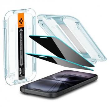 IPhone 15 Plus Spigen GlastoR EZ‑Fit Tempered Privacy Screen – 2 Pieces