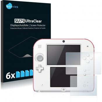 Savvies Protective Film for Nintendo 2DS Screen (Clear, 6 Pack)