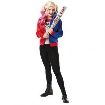 Traje de Harley Quinn para Niños One Size Rojo y Azul