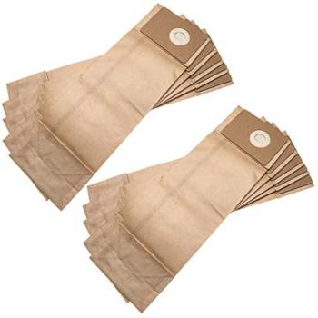 10x Vhbw Replacement Filter Bag for Nilfisk GU 455 Dual/VU500 - Paper Dust Bag (Brown) - 40.9 cm x 12.9 cm