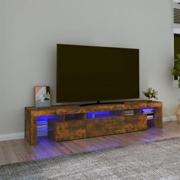 Mobile Porta TV con Luci LED Rovere Fumo