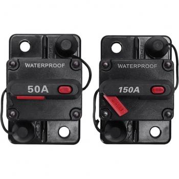 Marine Sicherungskabelhalter 12V/24V (2 Stück) – Temperature‑controlled, Manuelle Reset-Funktion, 50A/150A Unterbrecher