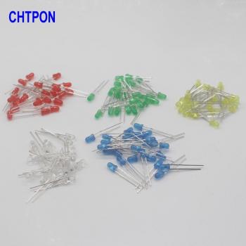100 Pcs 3MM LED Diode Variety Pack - Red, Green, Yellow, Blue, White