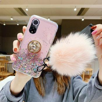 Carcasa suave de lujo para Huawei Honor 50 Min con correa y diamantes