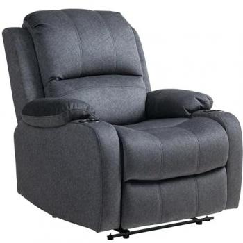 Homcom Black Recliner Chair with Cup Holder