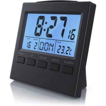 BEARWARE DCF-Funkwecker mit Datums- und Temperaturanzeige