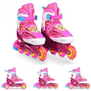 Trina 3 in 1 Inliner für Kinder, Größe L 38-41, verstellbar, PU Rollen