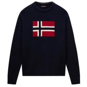 NapapiJiRi Pullover 'D-MURA C' – Colore Marineo Rosso Bianco