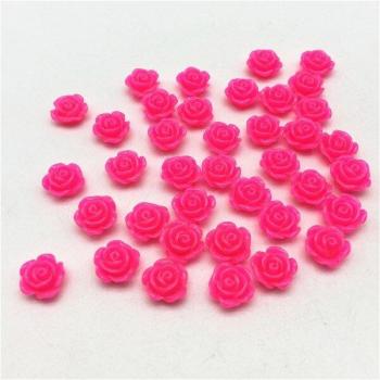 Flatback Resin Rose Embellishments - 50pcs, 10mm, 9 Colors