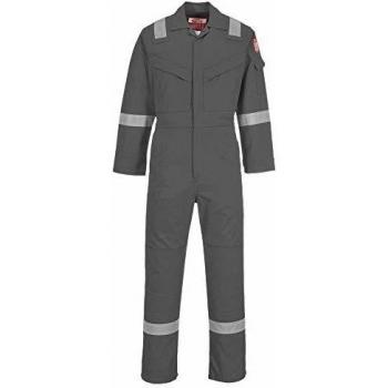 Biz Flame Mens Flame Resistant Super Lightweight Antistatic Coverall Grey S 32