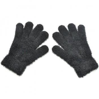 Light Grey Toddler Winter Knit Finger‑Cover Gloves – Small