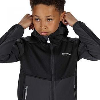Veste Softshell Junior Regatta Bracknell II avec capuche fixe, envers chaud et zip complet