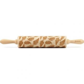 Folkroll Teigroller Farn aus Buchenholz, (1-tlg), für Kekse mit Stil