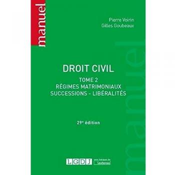 Droit civil. Vol. 2. Régimes matrimoniaux, successions, libéralités